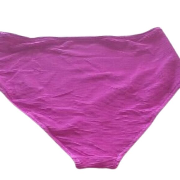 Old Navy hot pink triangle slide string top bikini and full bottom Sz L NWOT - Picture 6 of 7